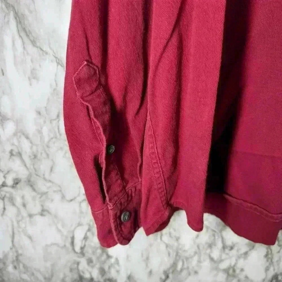 WRANGLER Men's Long Sleeve Shirt Size XL Button Down BURGUNDY - Picture 3 of 5